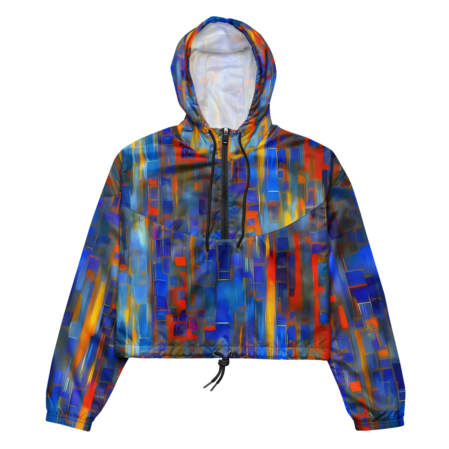 Women's Cropped Windbreaker - Neoplastique Flow