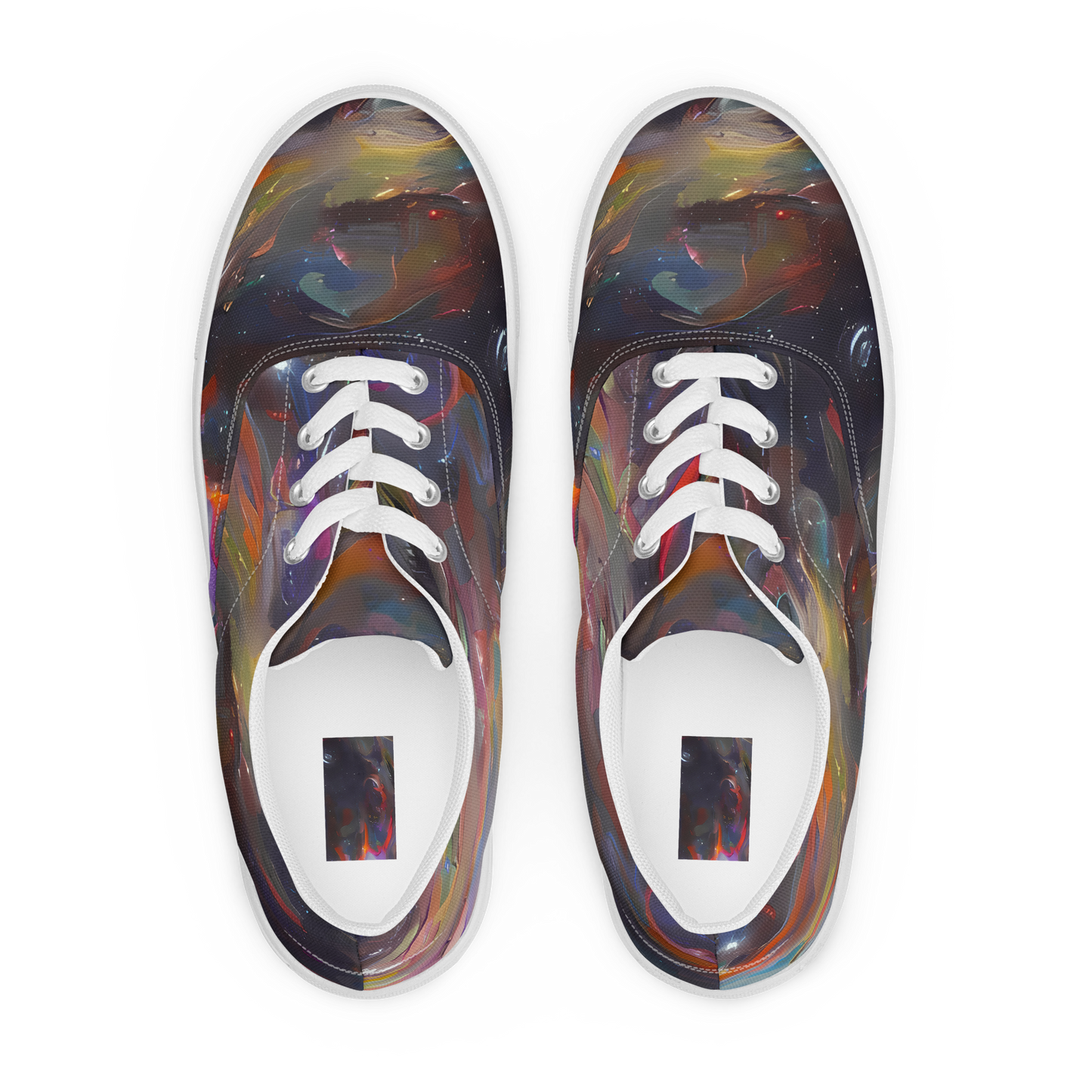 Women's Lace-Up Canvas Shoes - Chromatic Flux