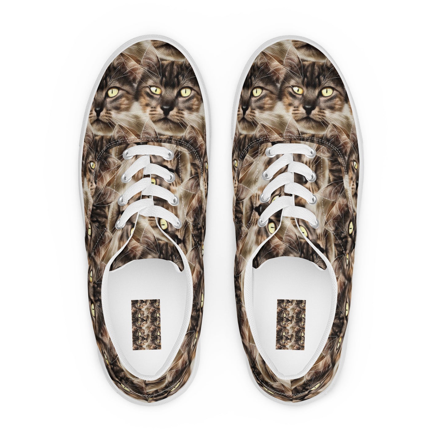 Women's Lace-Up Canvas Shoes - Feline Reverie