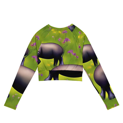 Long Sleeve Crop Top - Verdant Safari