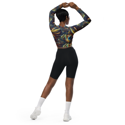 Long Sleeve Crop Top - Celestial Vortex