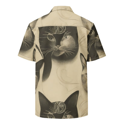 Button Shirt - Feline Symphony