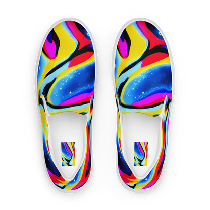 Women's Slip-On Canvas Shoes - Electric Dreamscape