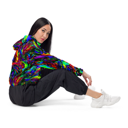 Women's Cropped Windbreaker - Calraet Swirl
