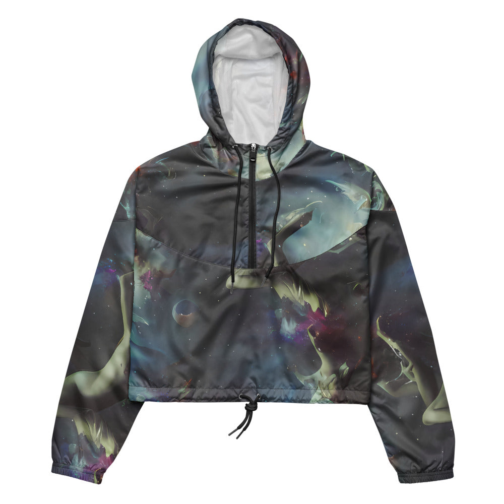 Women's Cropped Windbreaker - Cosmic Dancer