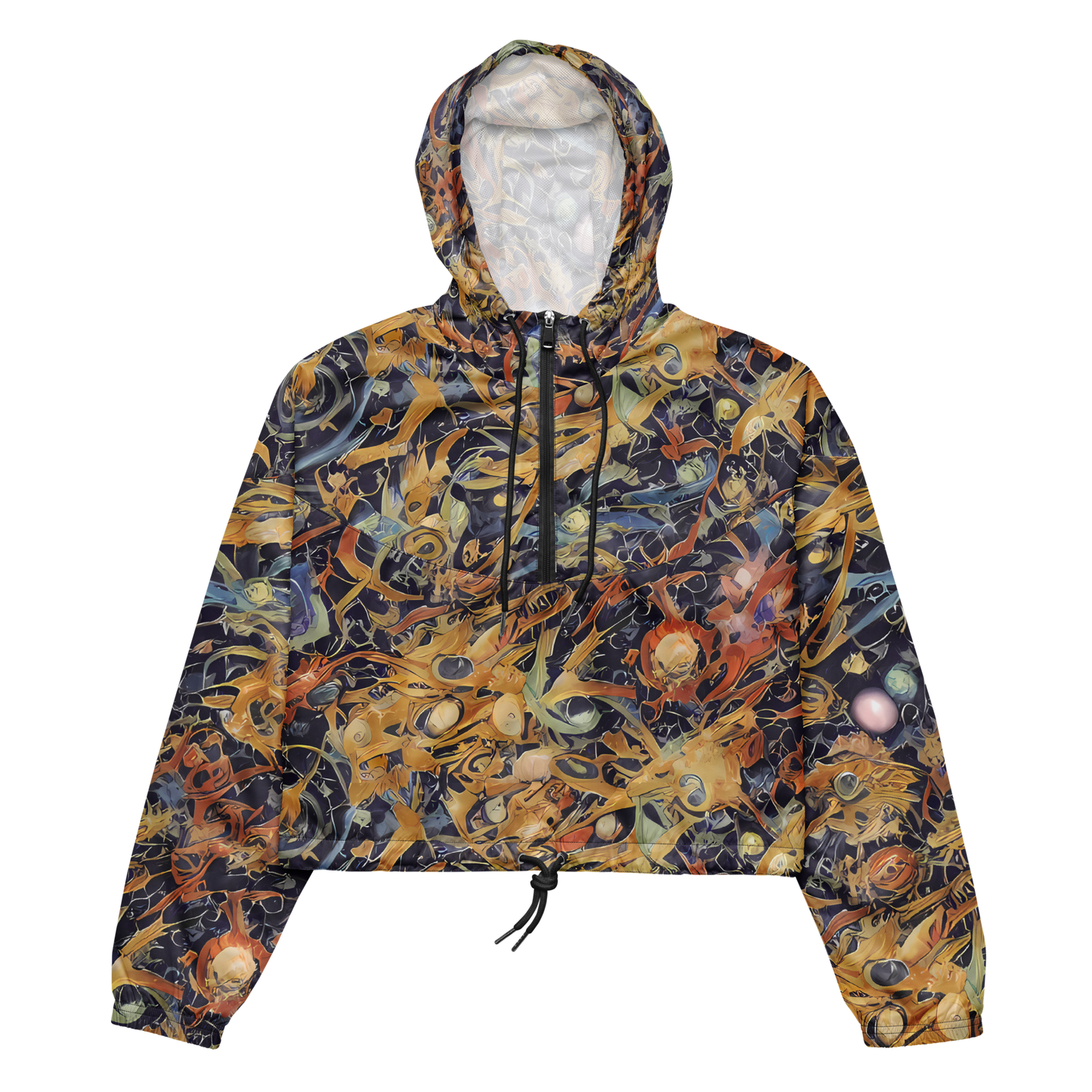 Women's Cropped Windbreaker - Quantum Symmetry