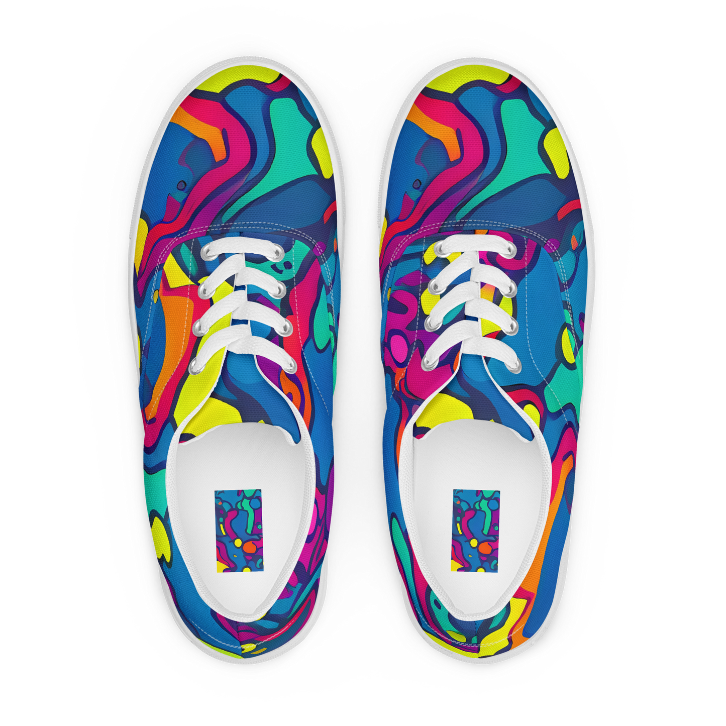 Women's Lace-Up Canvas Shoes - Colorful Chaos