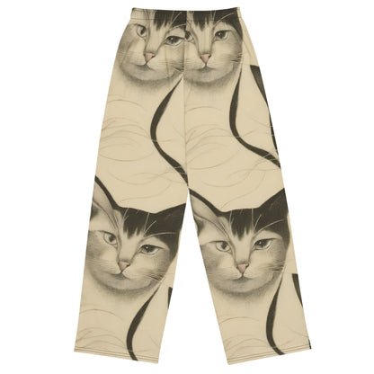 Wide-Leg Pants - Feline Symphony