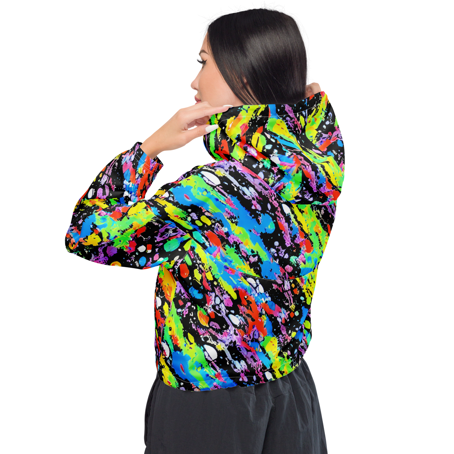 Women's Cropped Windbreaker - Pollock Pulse