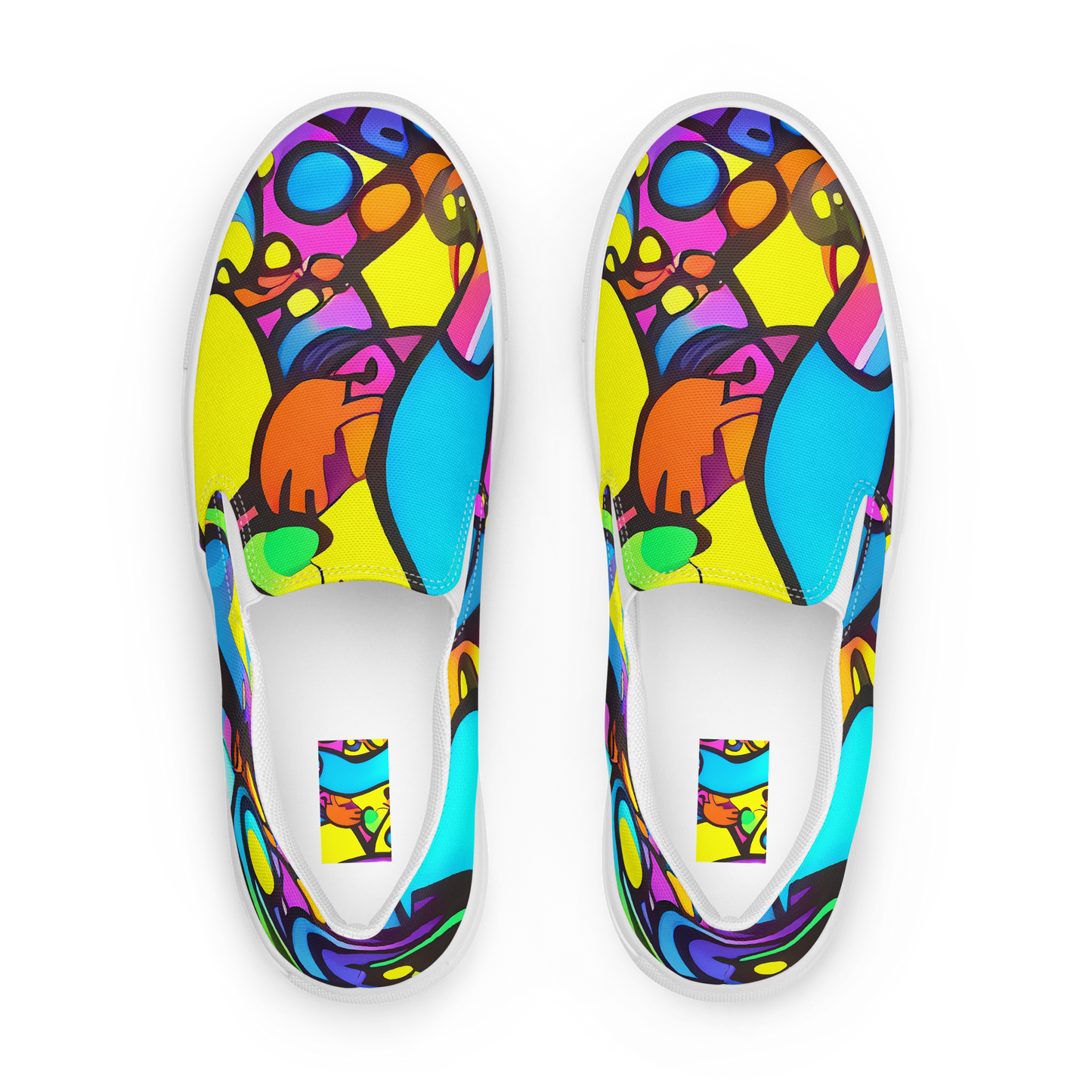 Men's Slip-On Canvas Shoes - Kaleidoscopic Flow