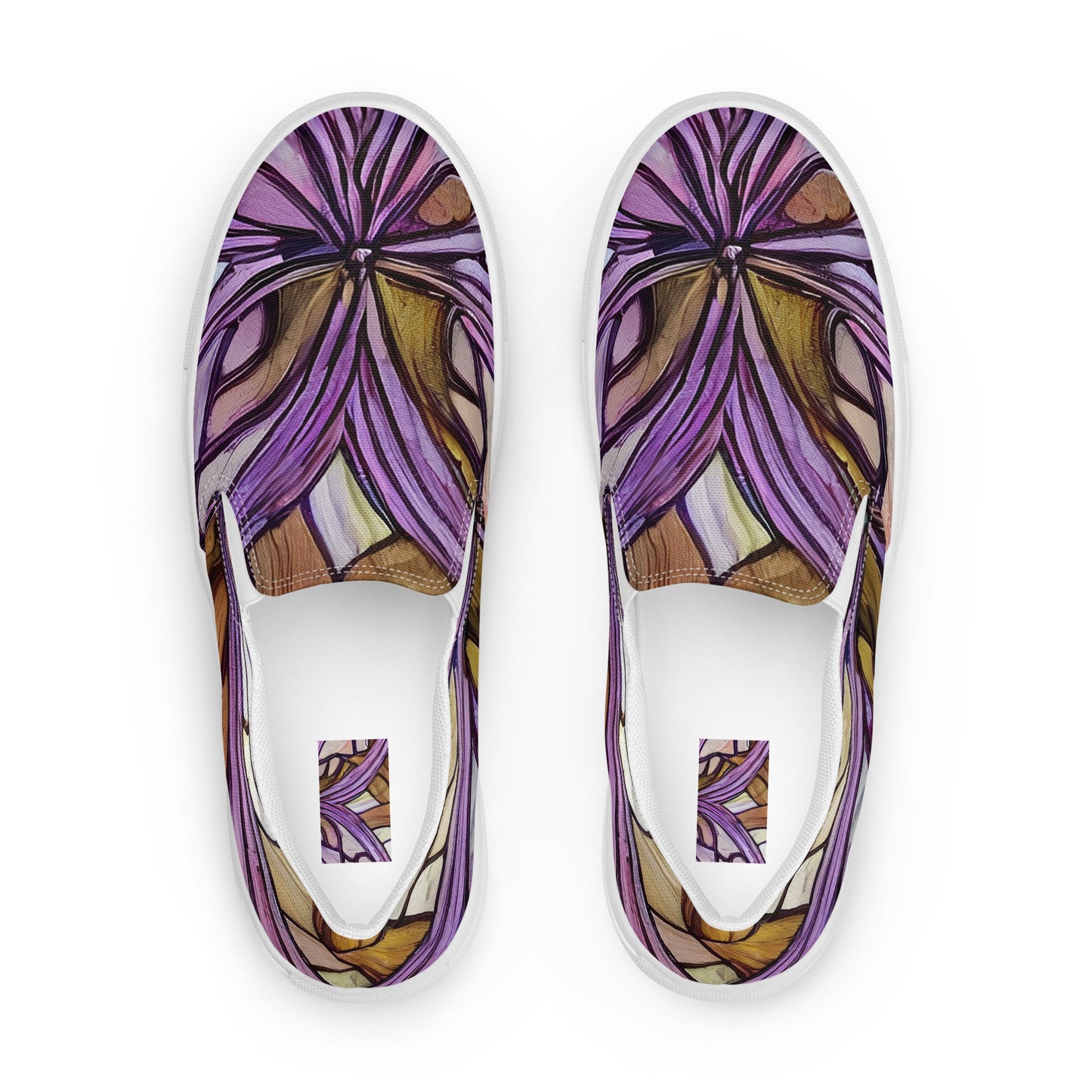 Women's Slip-On Canvas Shoes - Stained Glass Whirl