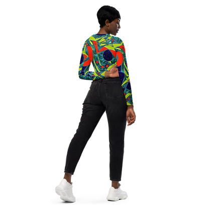 Long Sleeve Crop Top - Harmonic Mirage