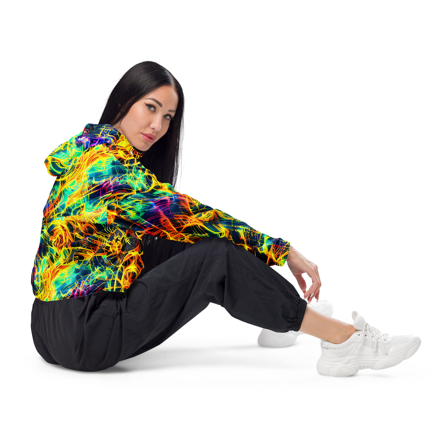 Women's Cropped Windbreaker - Kapp's Kaleidoscope