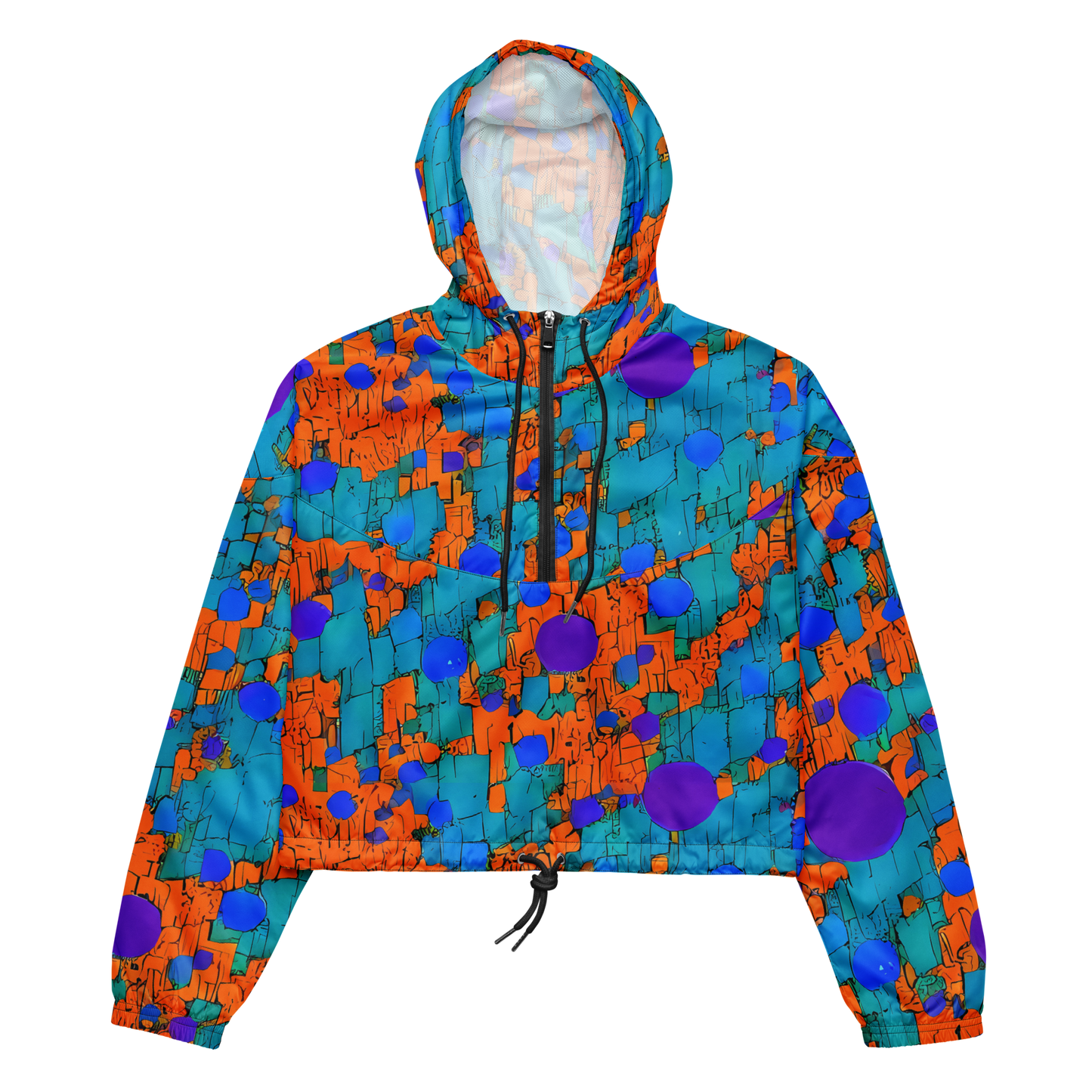 Women's Cropped Windbreaker - Intergalactic Rhythms