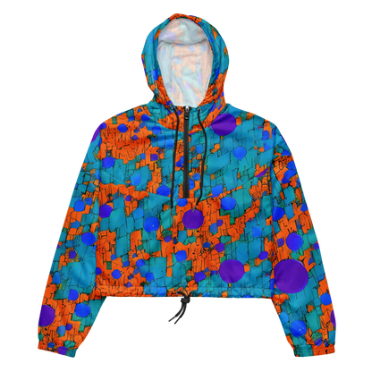 Women's Cropped Windbreaker - Intergalactic Rhythms