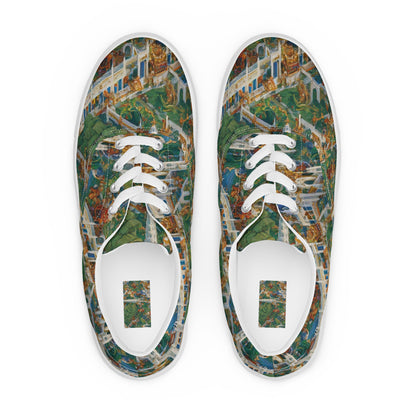 Women's Lace-Up Canvas Shoes - Emerald Dynasty