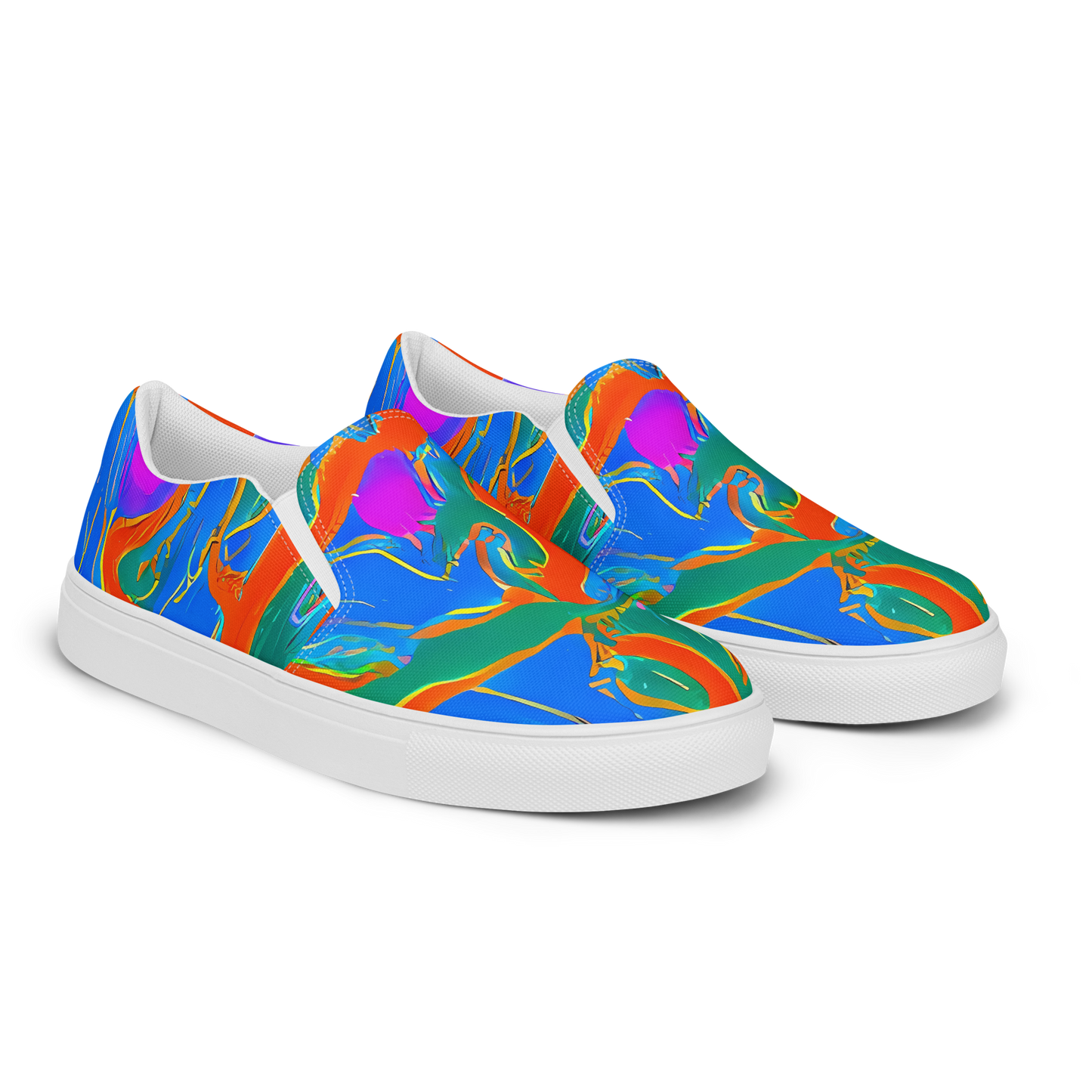 Men's Slip-On Canvas Shoes - Childish Strokes