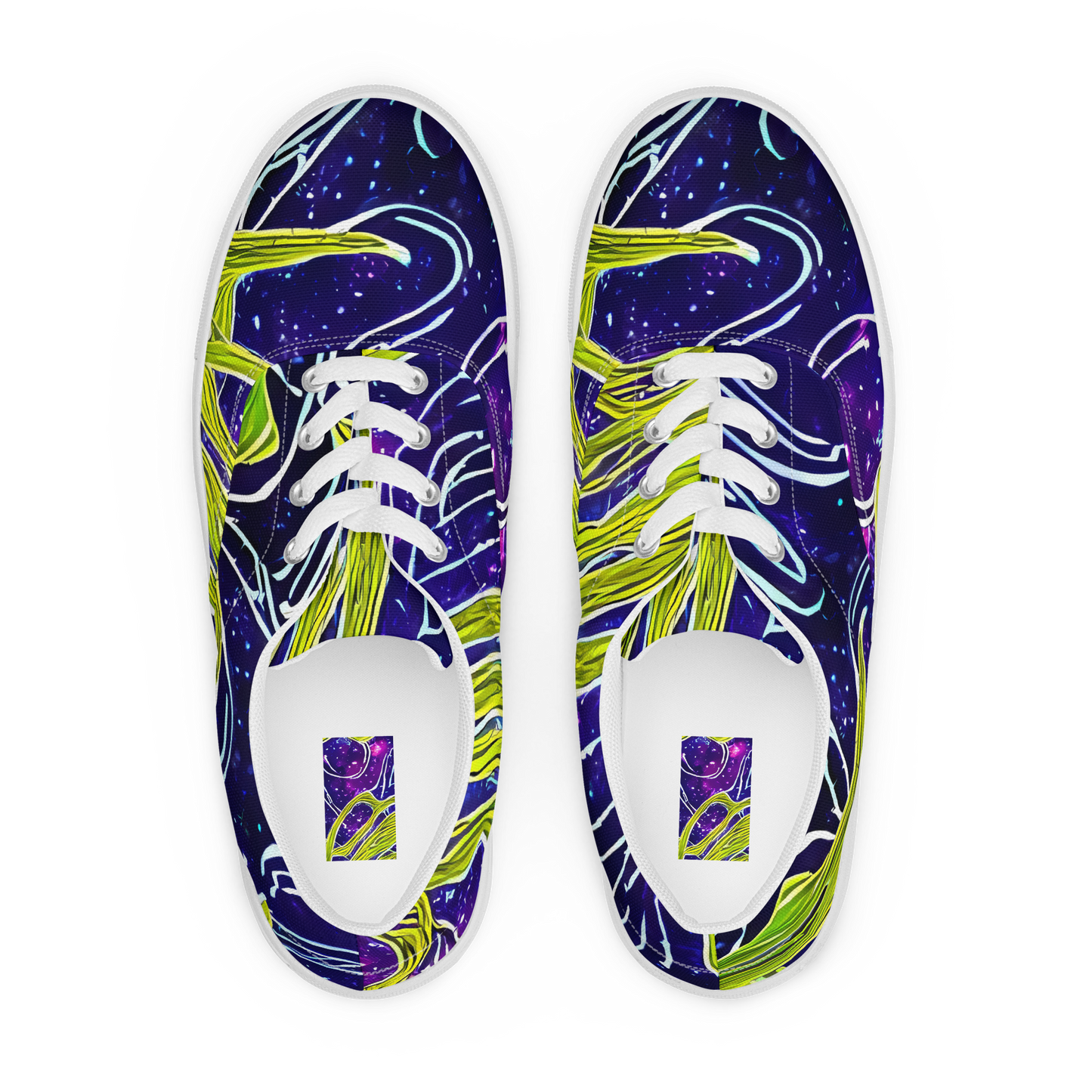 Women's Lace-Up Canvas Shoes - Celestial Scribbles