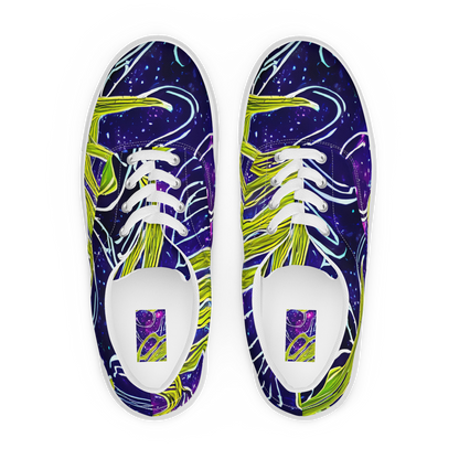 Women's Lace-Up Canvas Shoes - Celestial Scribbles