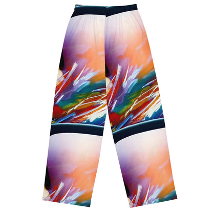 Wide-Leg Pants - Brushstroke Symphony