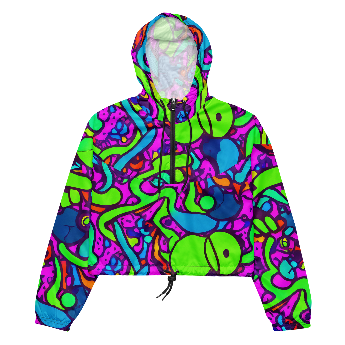 Women's Cropped Windbreaker - Funky Vortex