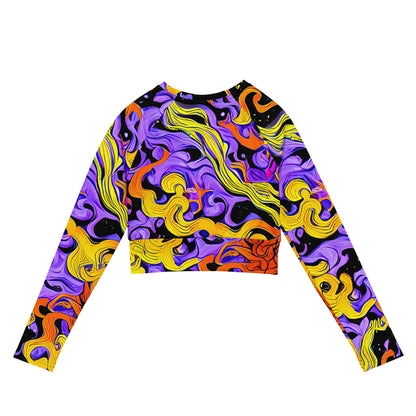 Long Sleeve Crop Top - Bosschaert Swirl