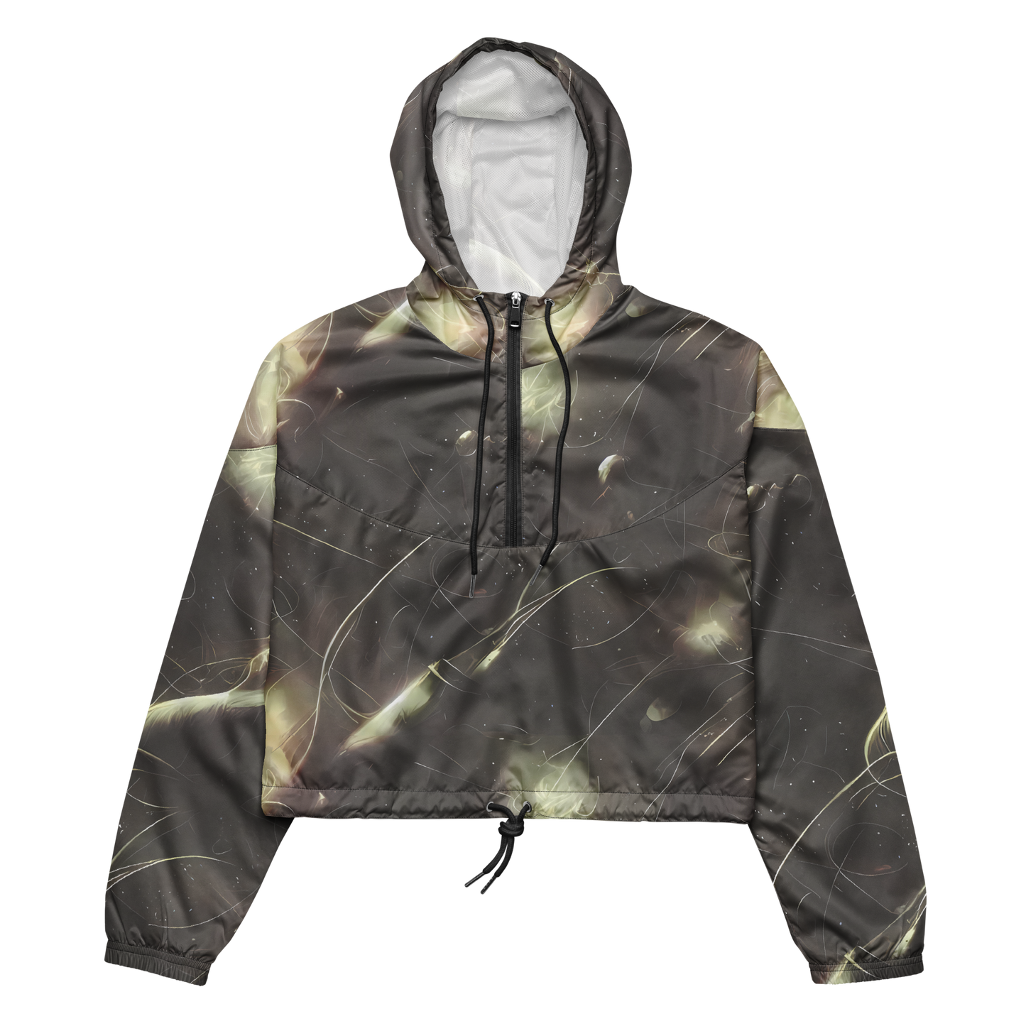 Women's Cropped Windbreaker - Nebula Veins