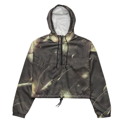 Women's Cropped Windbreaker - Nebula Veins