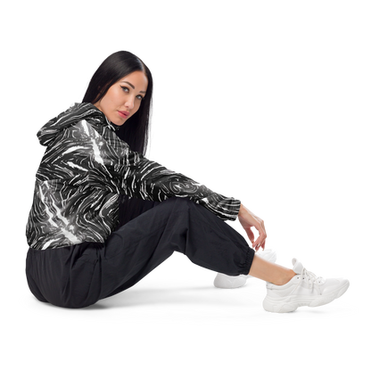 Women's Cropped Windbreaker - Silver Swirl