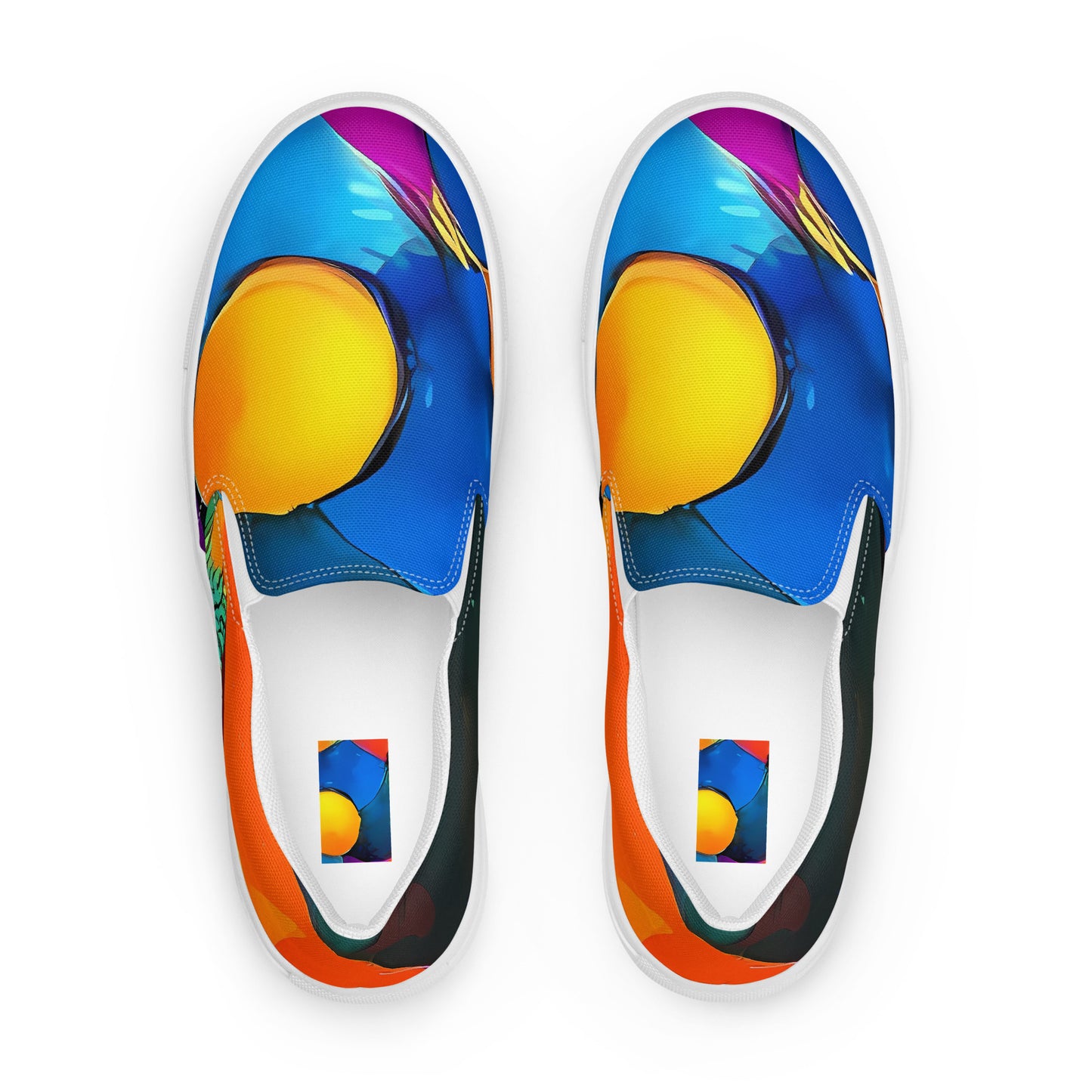 Men's Slip-On Canvas Shoes - Galactic Jigsaw