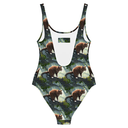 One-Piece Swimsuit - Whiskered Enigma