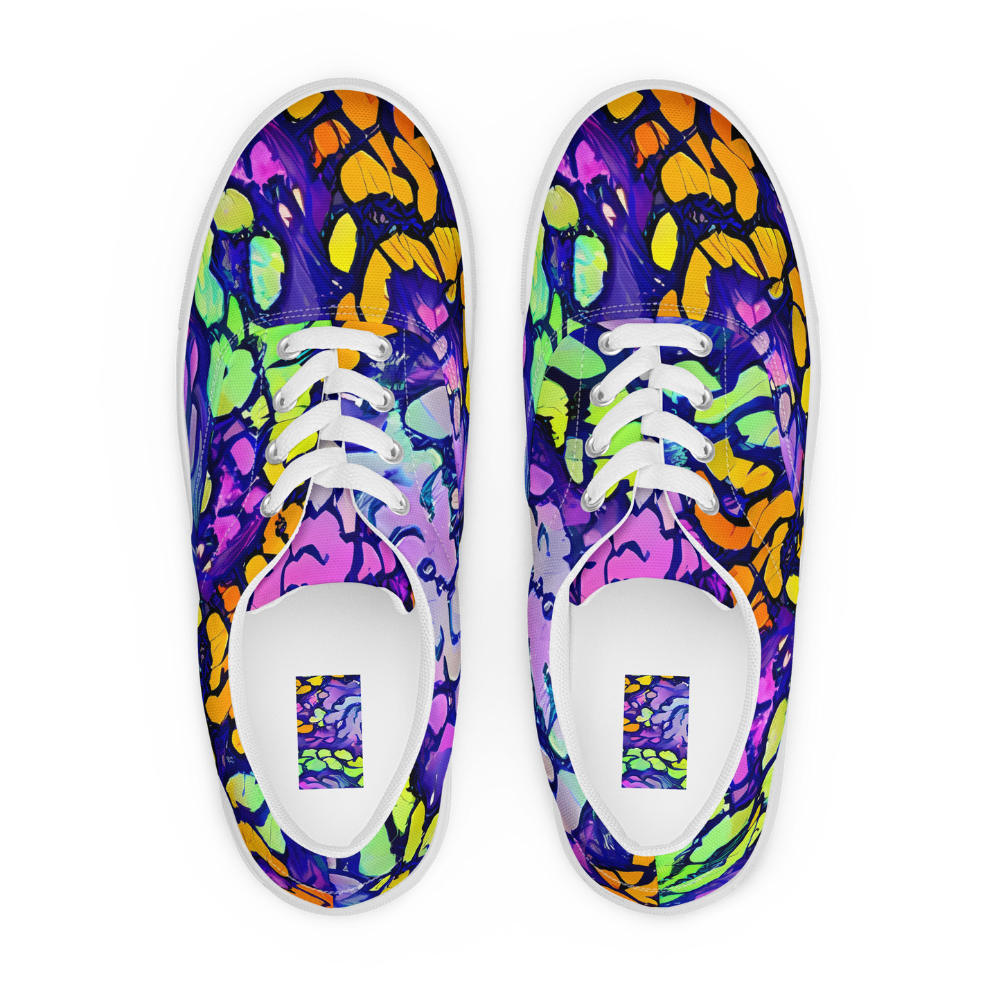 Men's Lace-Up Canvas Shoes - Surreal Waveforms