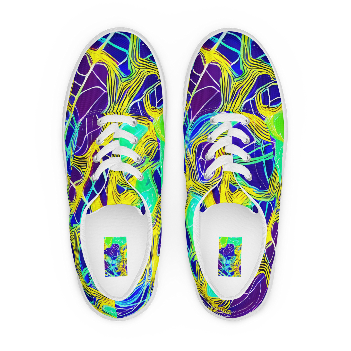 Women's Lace-Up Canvas Shoes - Neon Jungle Rhapsody