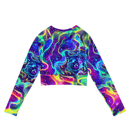 Long Sleeve Crop Top - Liquid Light Show
