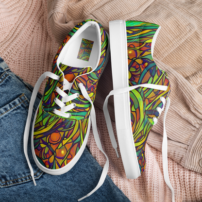 Men's Lace-Up Canvas Shoes - Cosmic Garden
