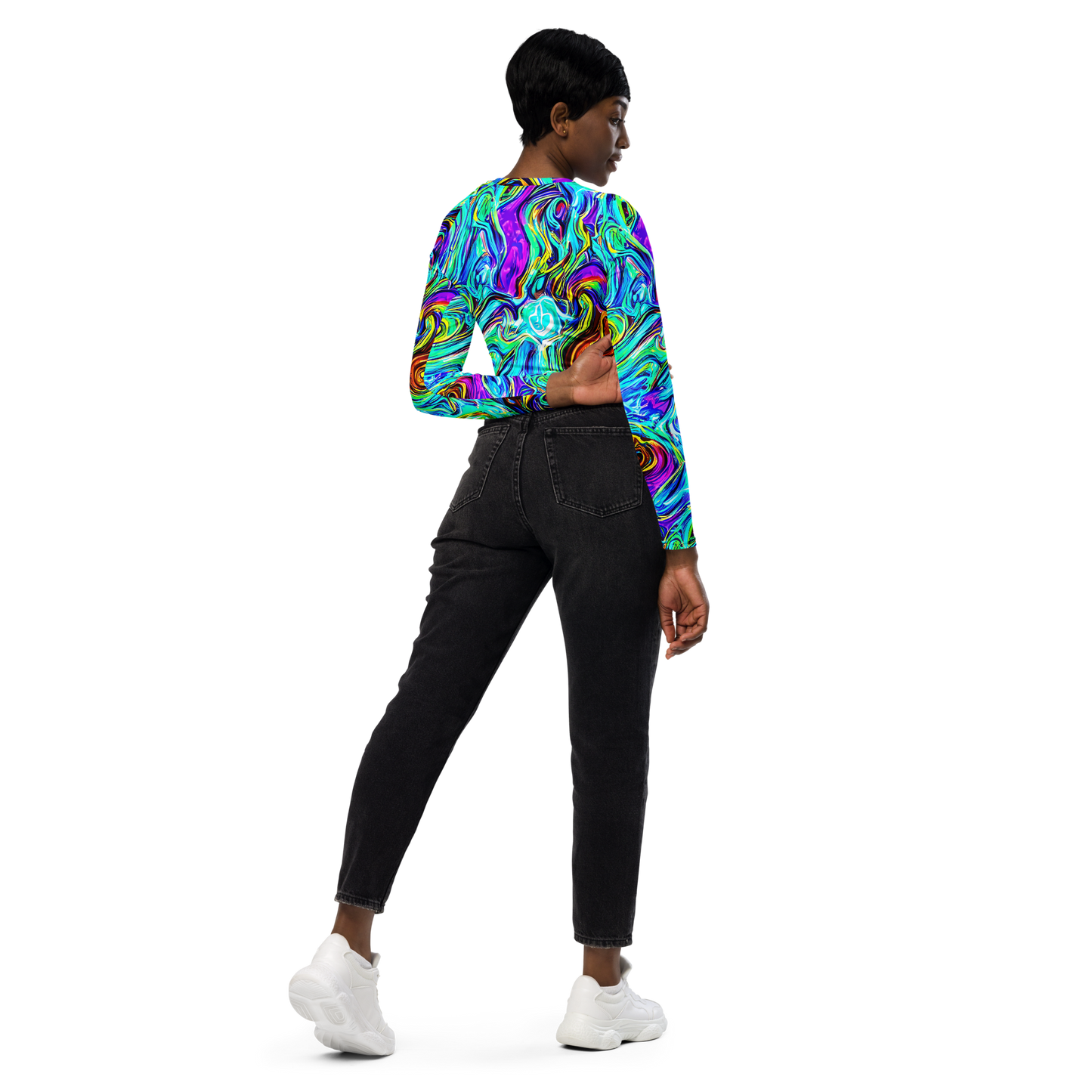 Long Sleeve Crop Top - Mystic Iridescence