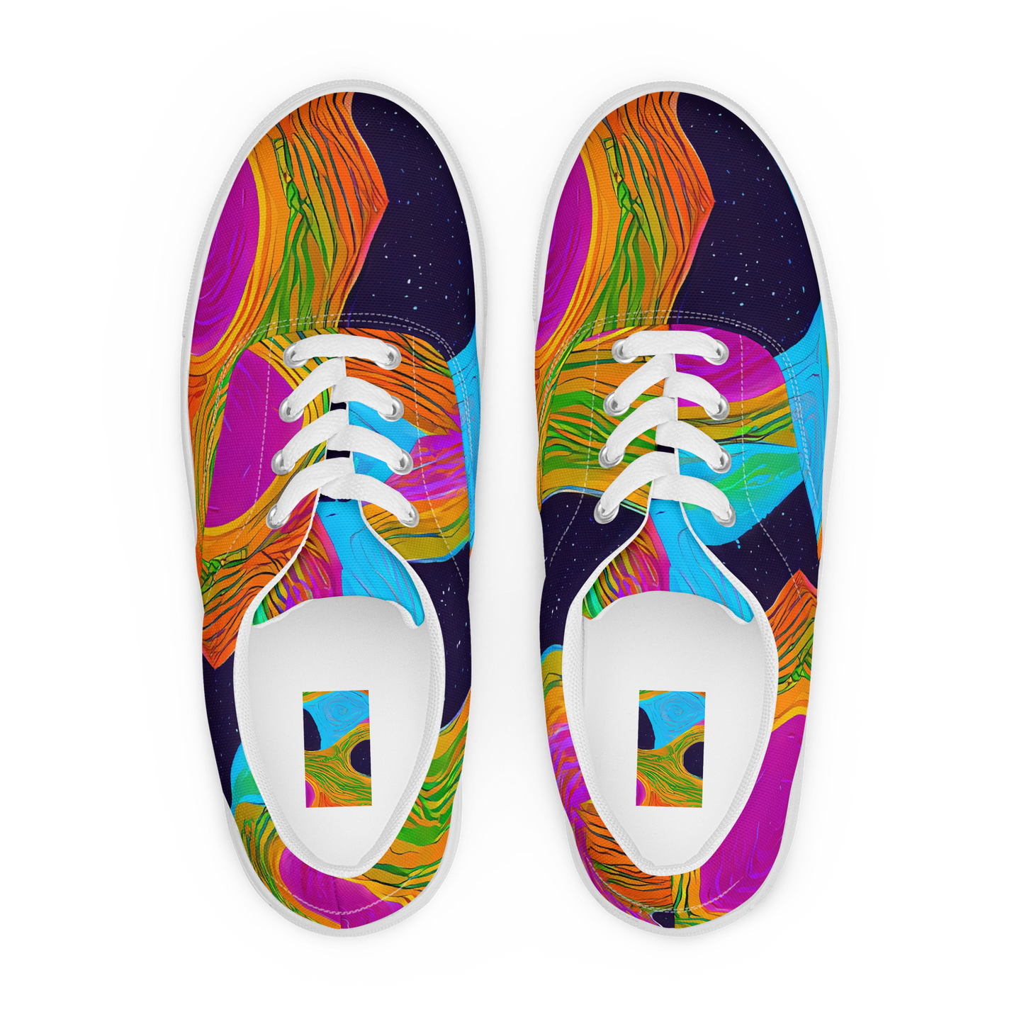 Women's Lace-Up Canvas Shoes - Galactic Harmony