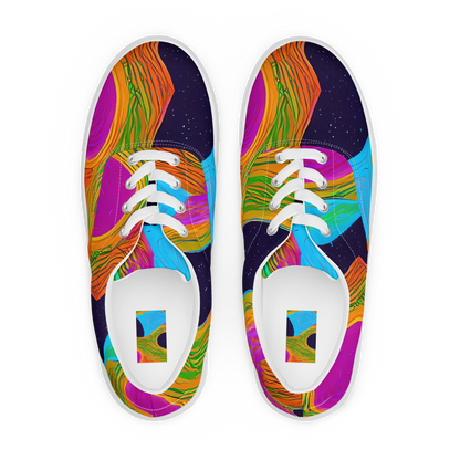 Women's Lace-Up Canvas Shoes - Galactic Harmony