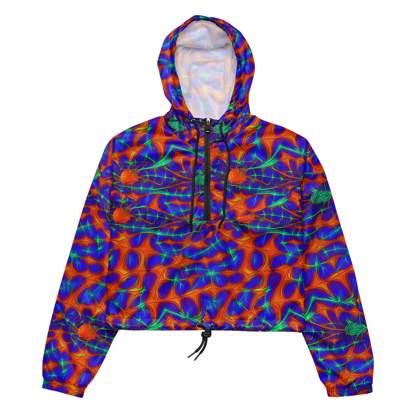 Women's Cropped Windbreaker - Nebula Tides