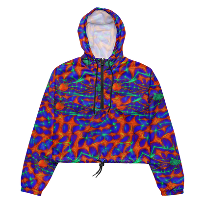 Women's Cropped Windbreaker - Nebula Tides