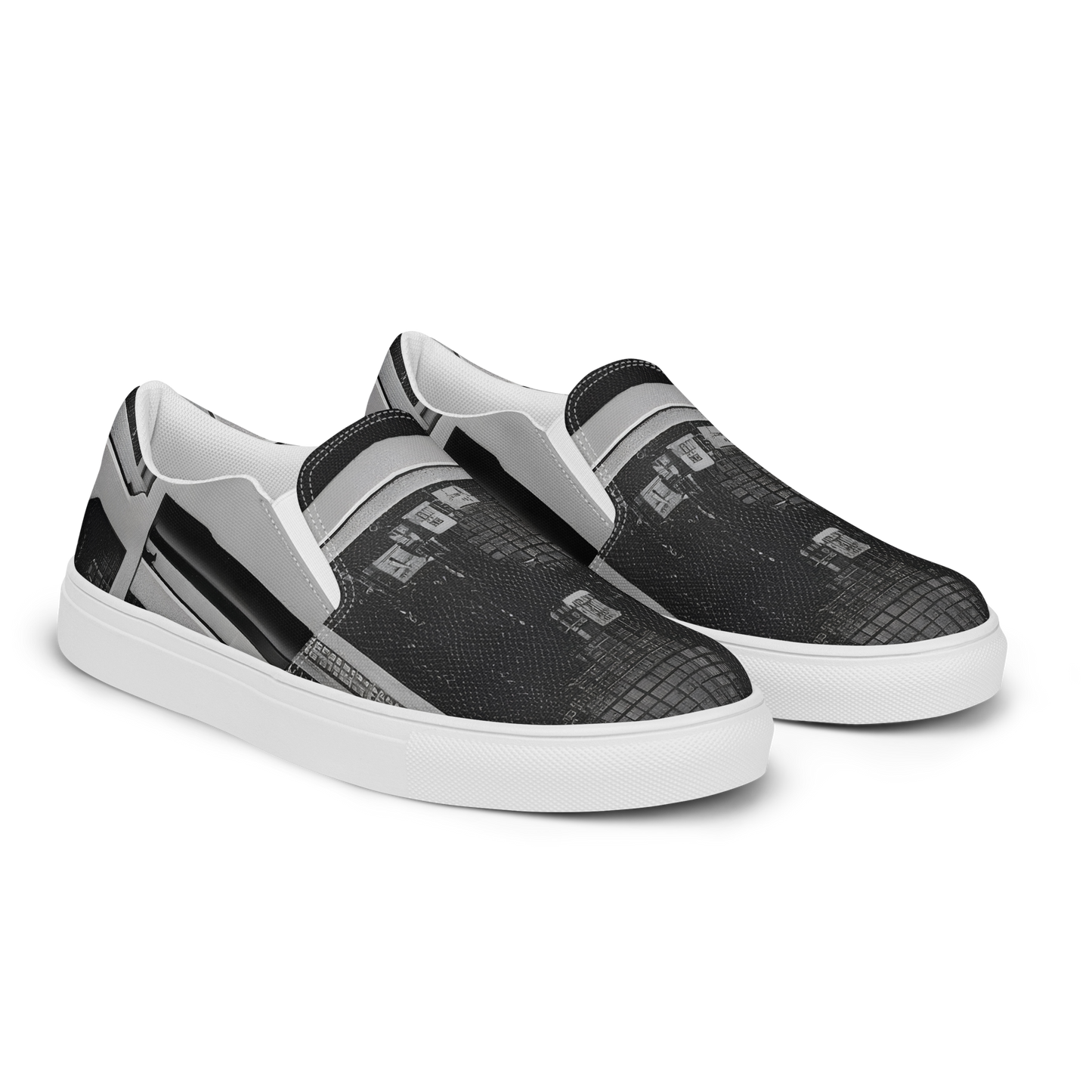 Women's Slip-On Canvas Shoes - Concrete Harmony