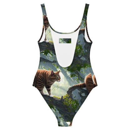 One-Piece Swimsuit - Whiskered Enigma