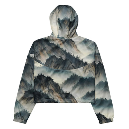 Women's Cropped Windbreaker - Misty Peaks