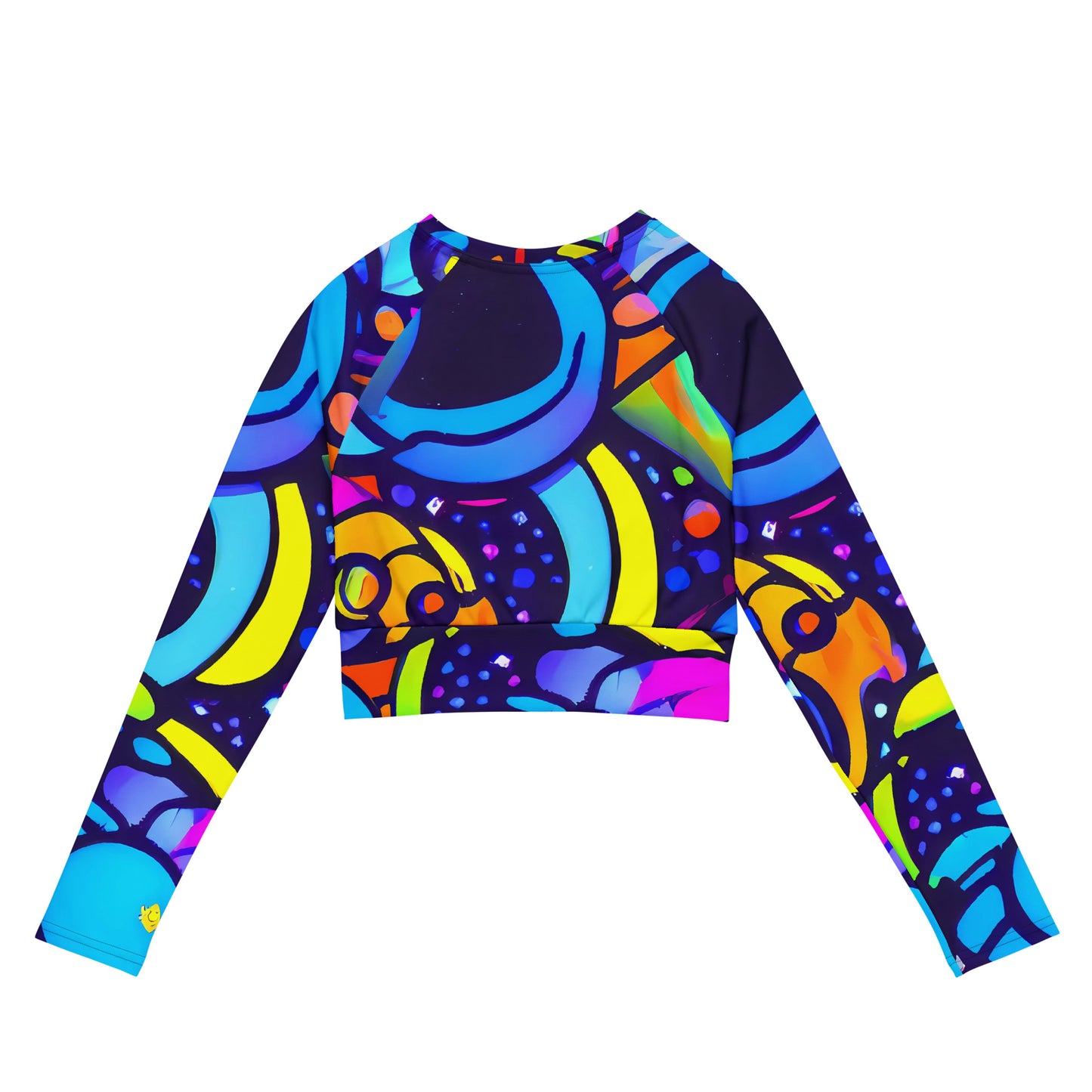 Long Sleeve Crop Top - Neon Graffscape