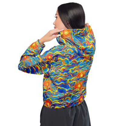 Women's Cropped Windbreaker - Chroma Ripple