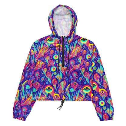 Women's Cropped Windbreaker - Mystic Petal Dance