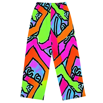 Wide-Leg Pants - Electric Mosaic