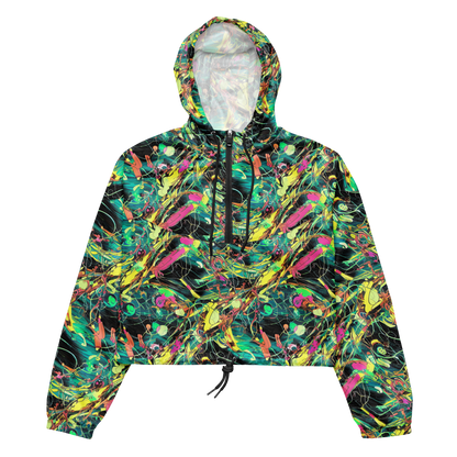 Women's Cropped Windbreaker - Cyborg Whirl