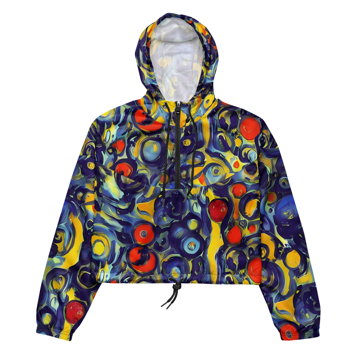 Women's Cropped Windbreaker - Dynamic Doodles