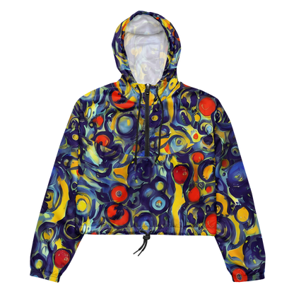 Women's Cropped Windbreaker - Dynamic Doodles